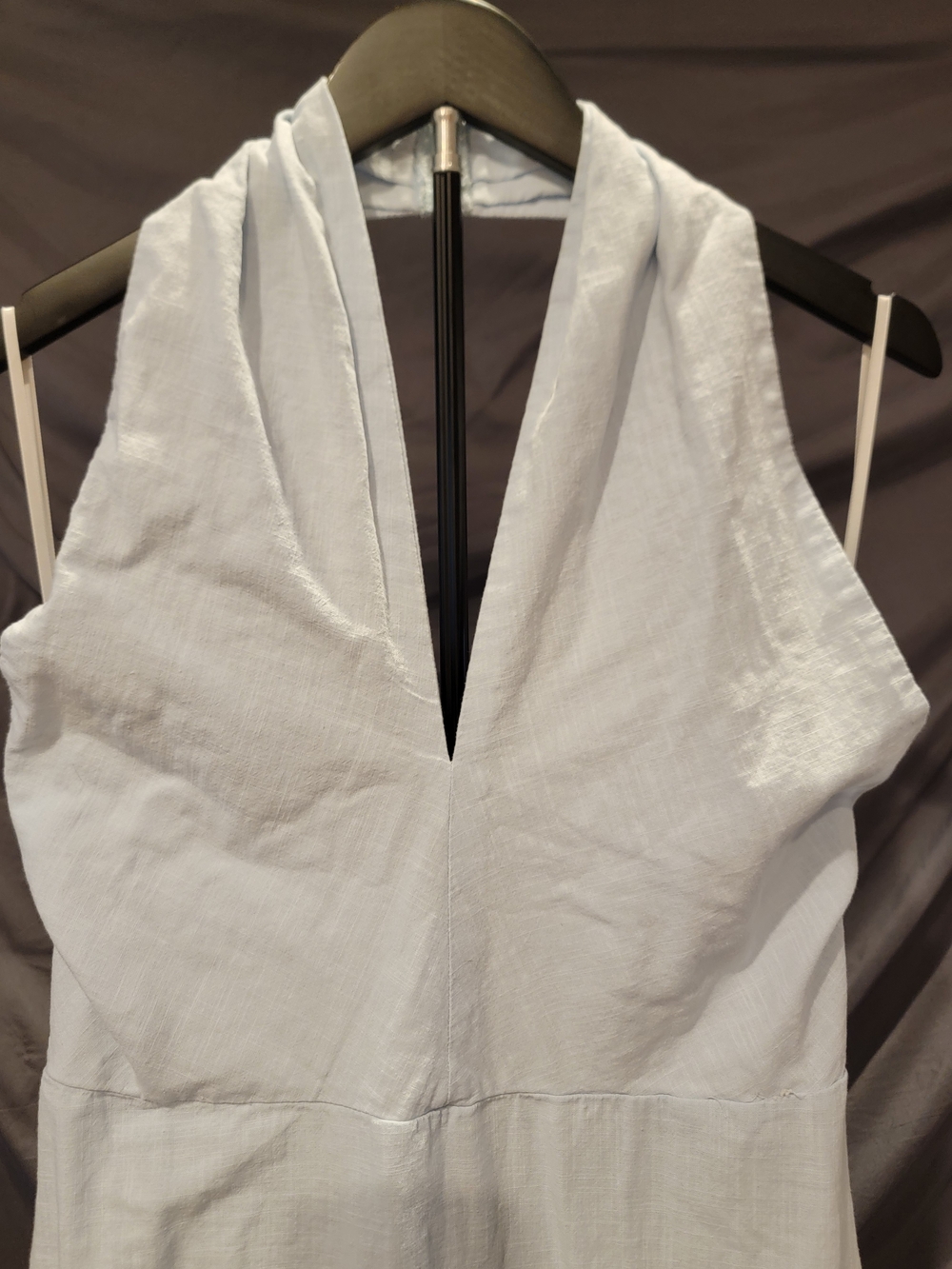 Petal & Pup - Light Blue Deep V Maxi Dress - Linen - Size XL - Picture 3 of 16